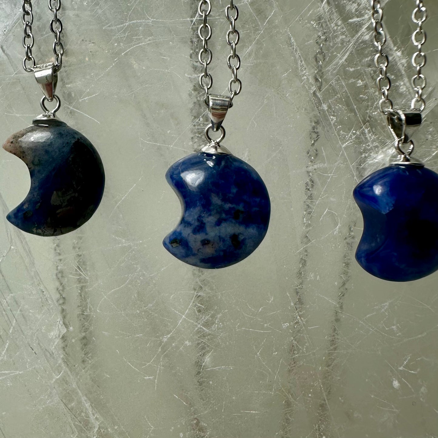 Sodalite 925 Moon Mini Pendants