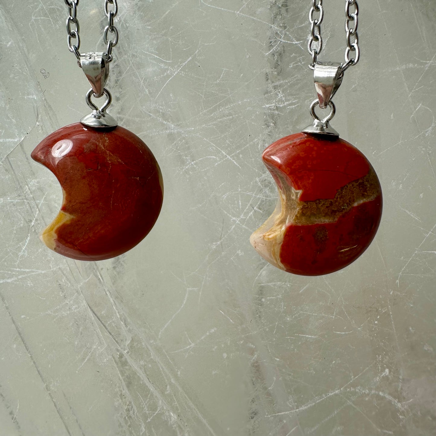 Red Jasper 925 Mini Moon Pendant
