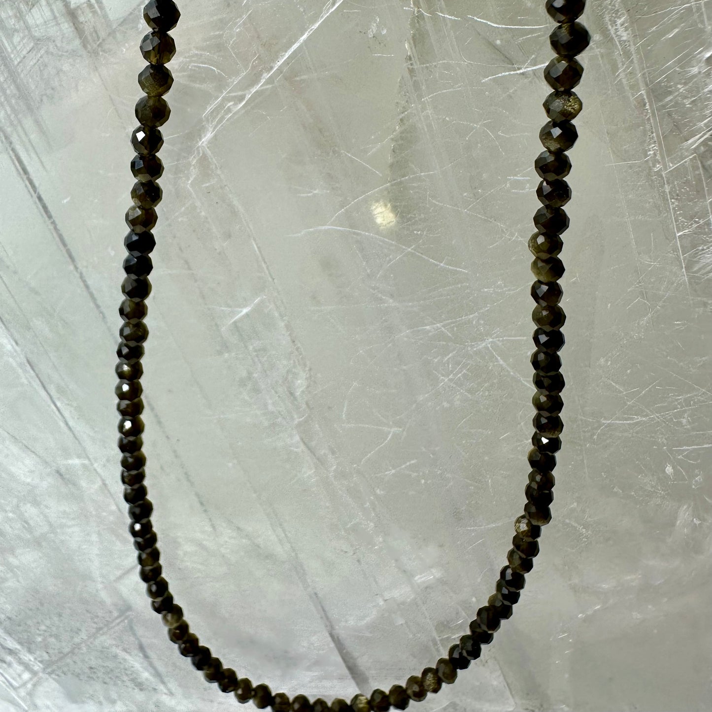 Gold Sheen Obsidian Beaded Necklace