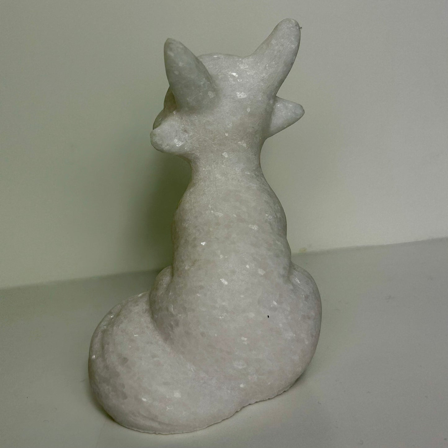 White Jade Fox Carving