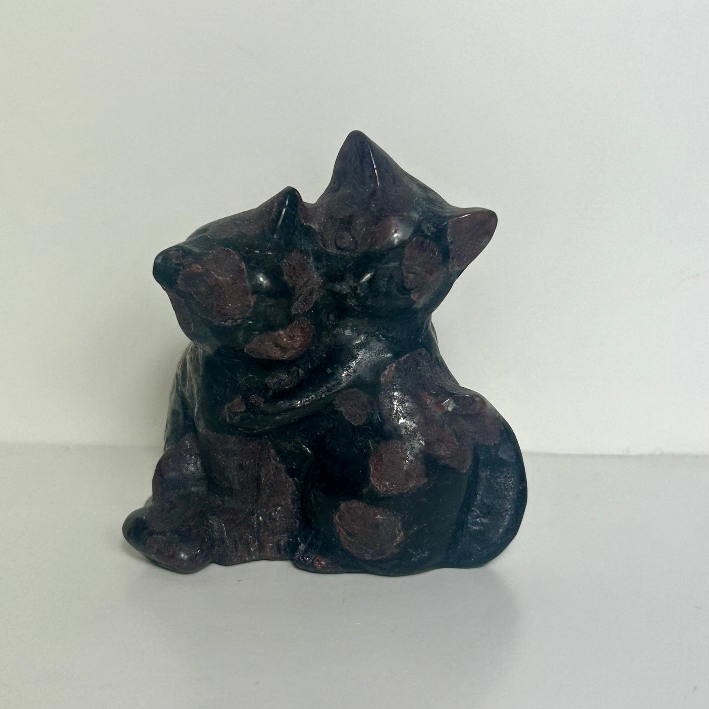 Garnet Cat Carvings