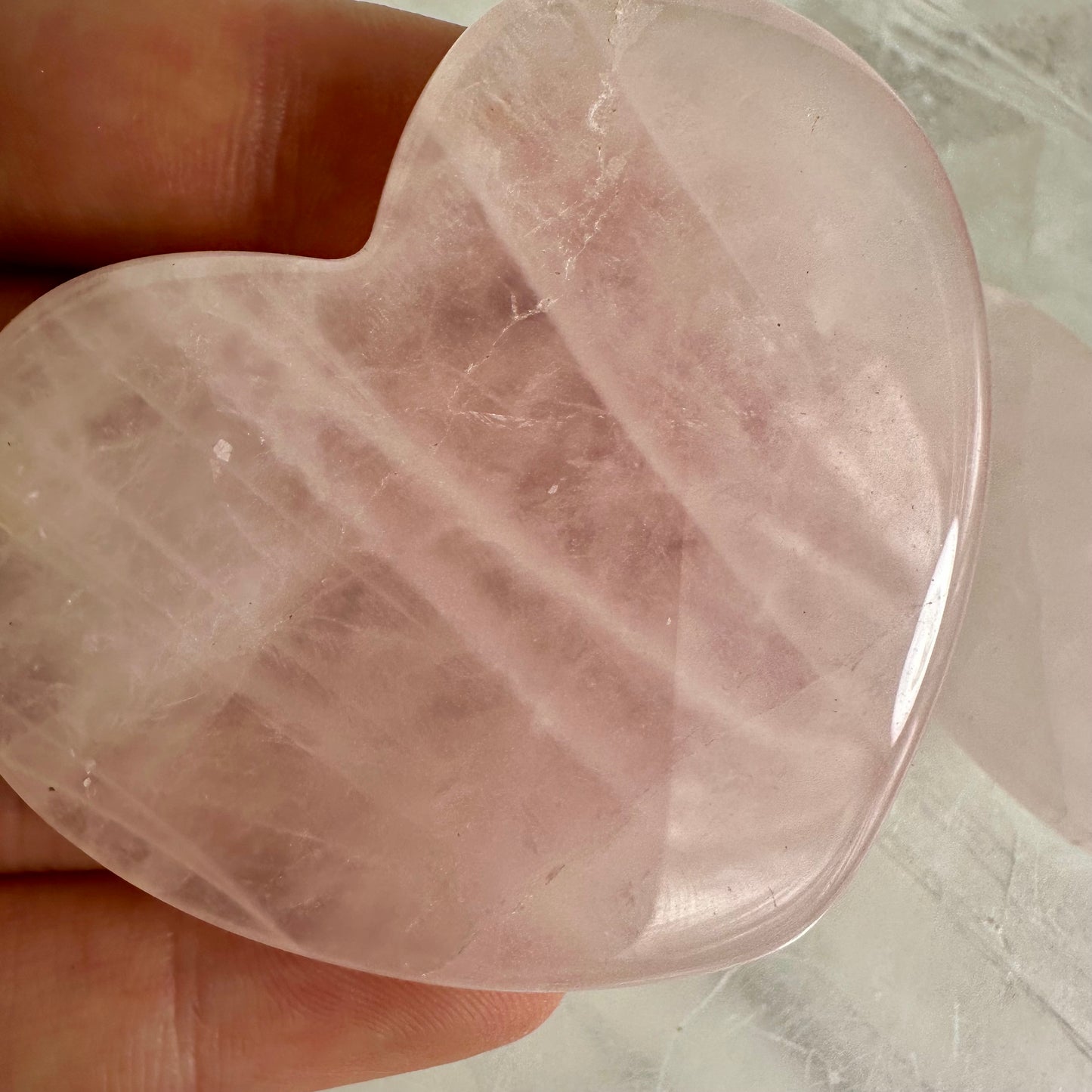 Rose Quartz Flat Hearts