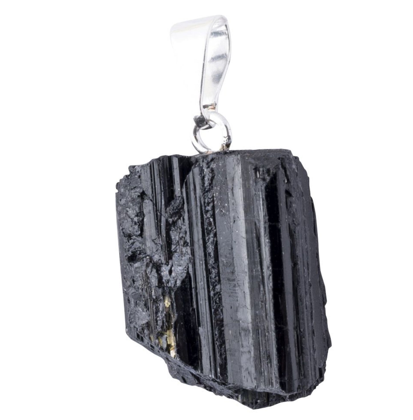Tourmaline Raw Pendants Silver Plated