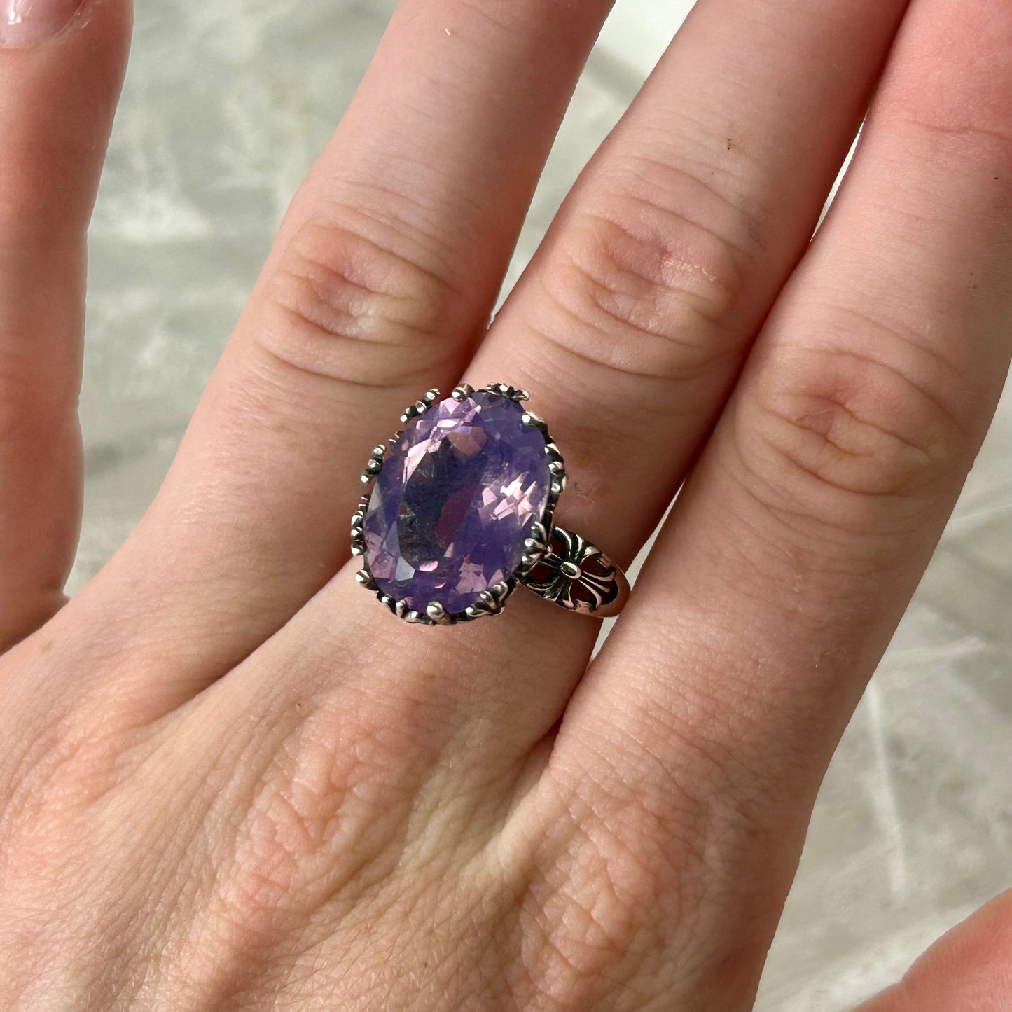 Lavender MoonStone 925Ring (Adjustable)
