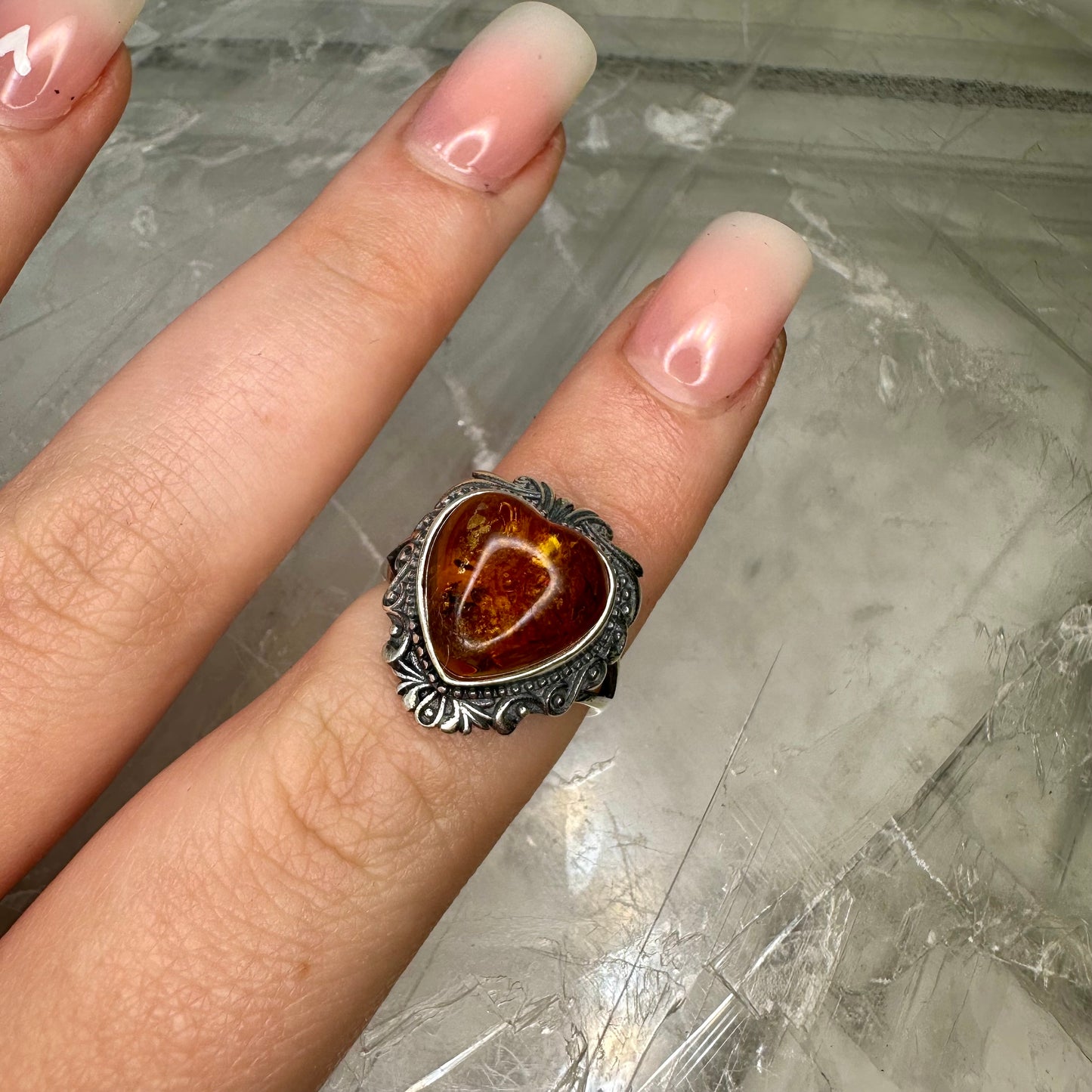 Amber Adjustable Ring