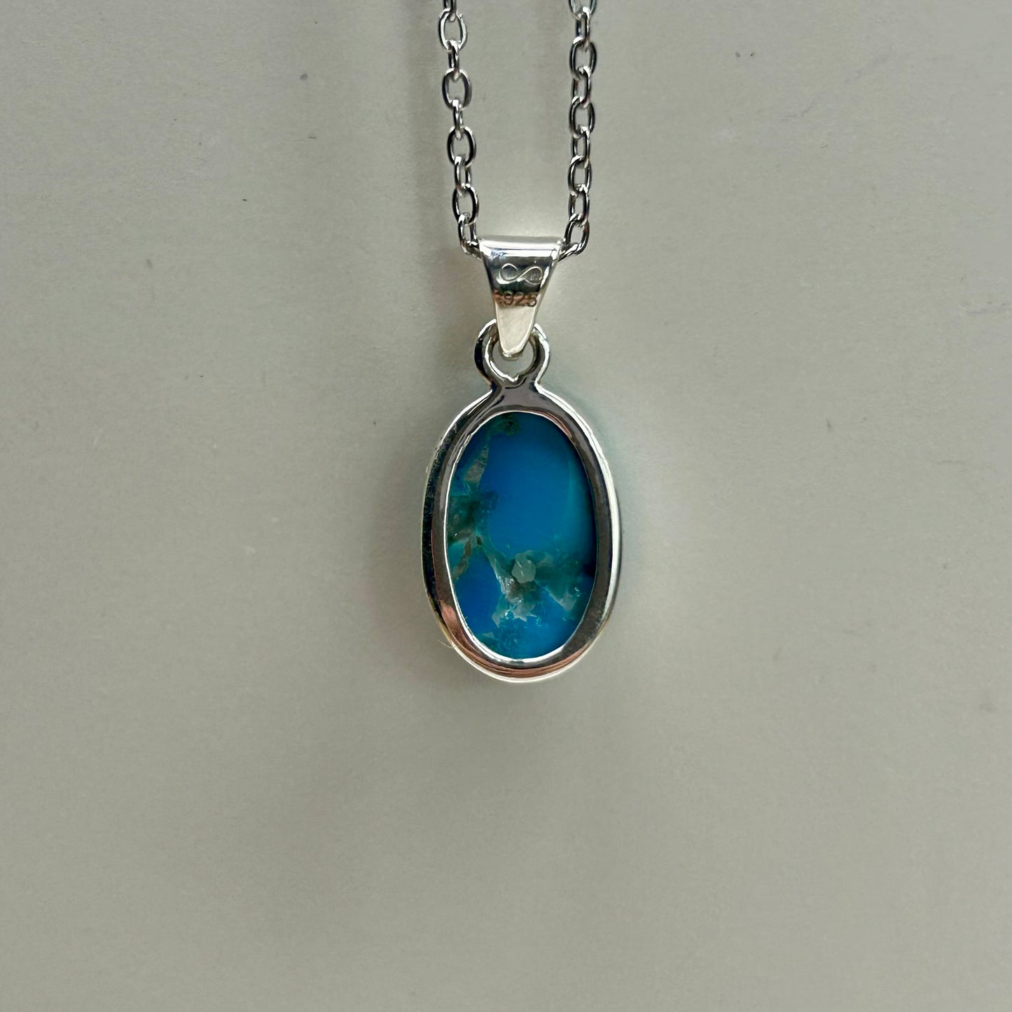 Sleeping Beauty Terquoise Oval Pendant