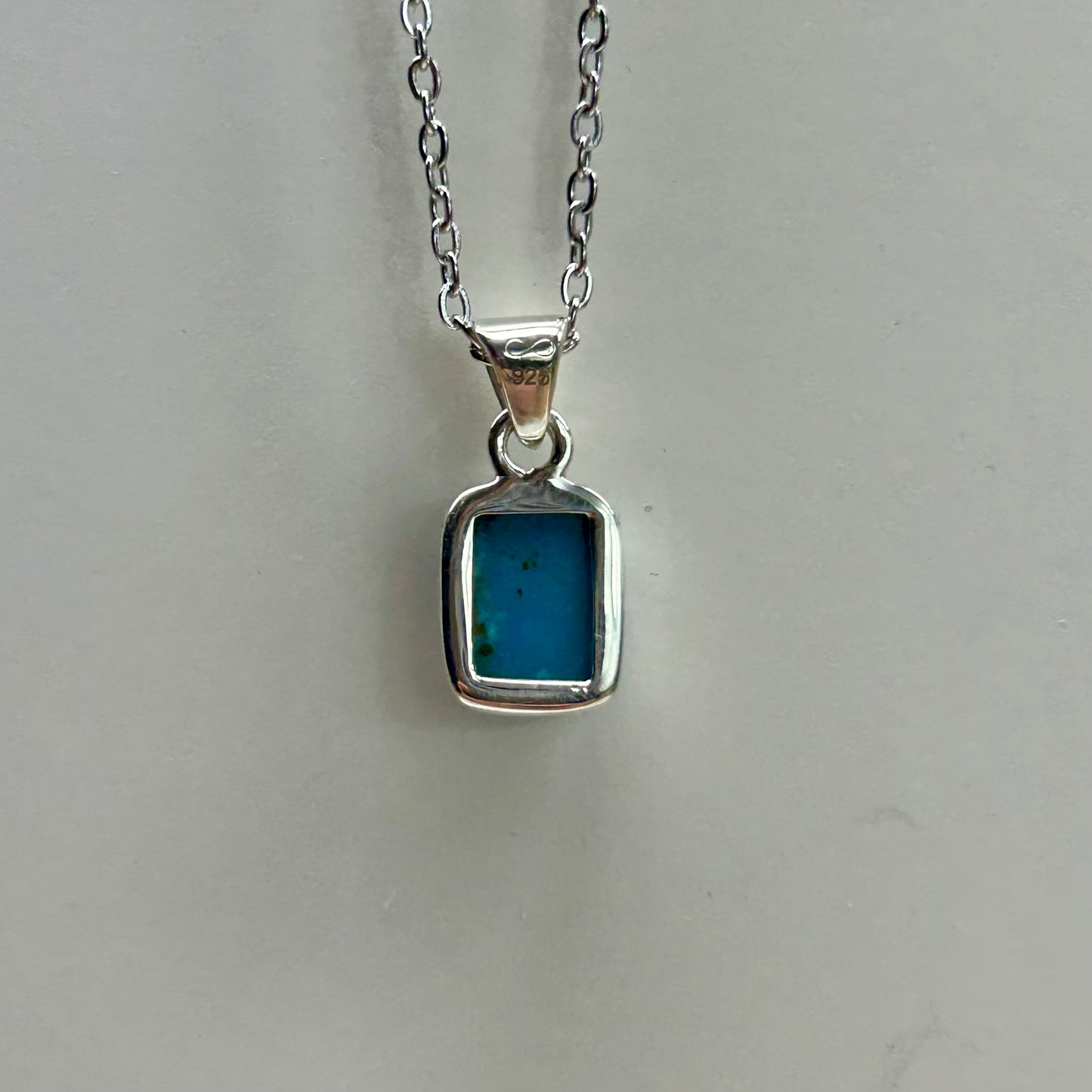 Sleeping Beauty Terquoise Square Pendant