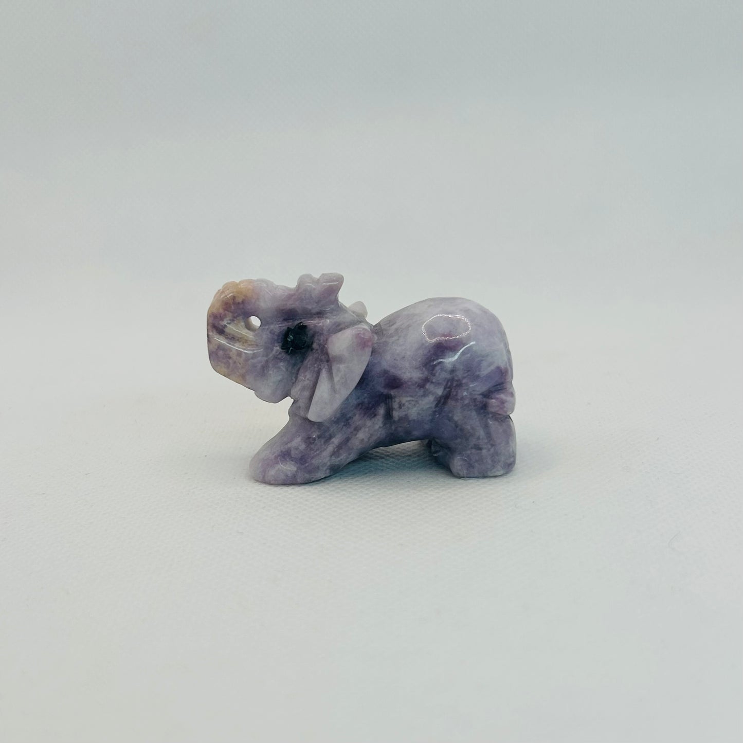 Lepidolite Elephant Carving