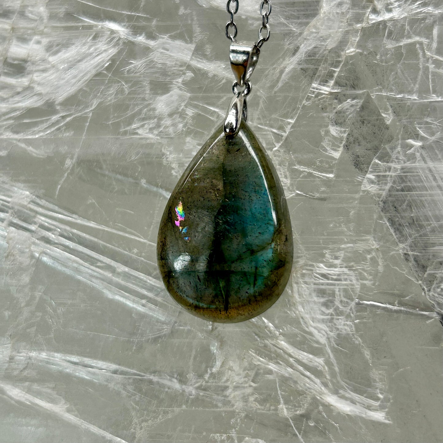 Labradorite 925 Pendant (Tear Drop )