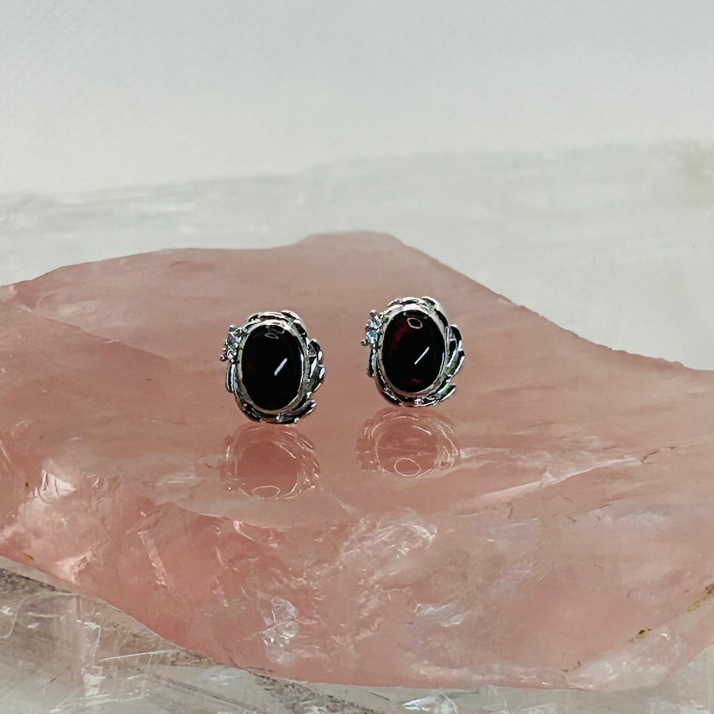 Garnet S925 Stud Earrings