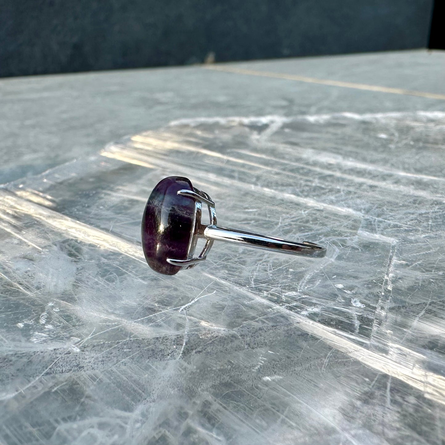Adjustable Fluorite 925 Rings Style 1