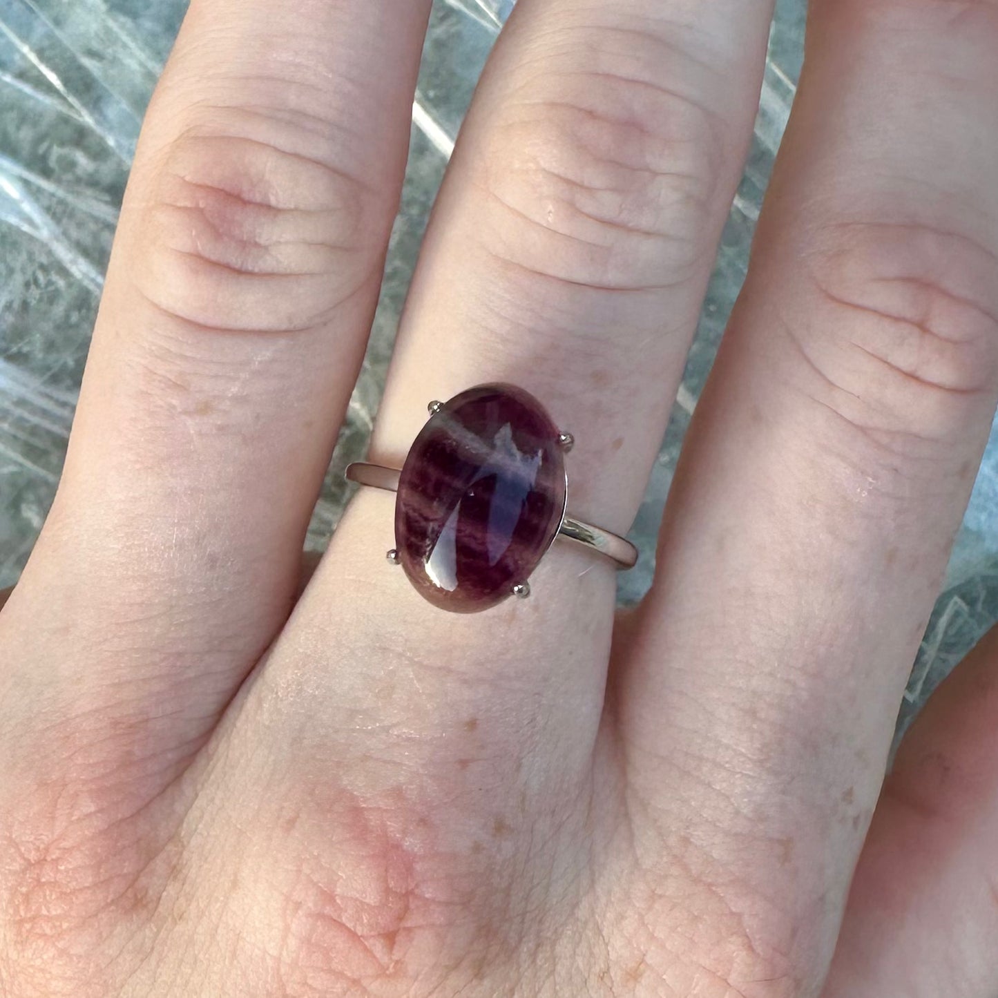 Adjustable Fluorite 925 Rings Style 1