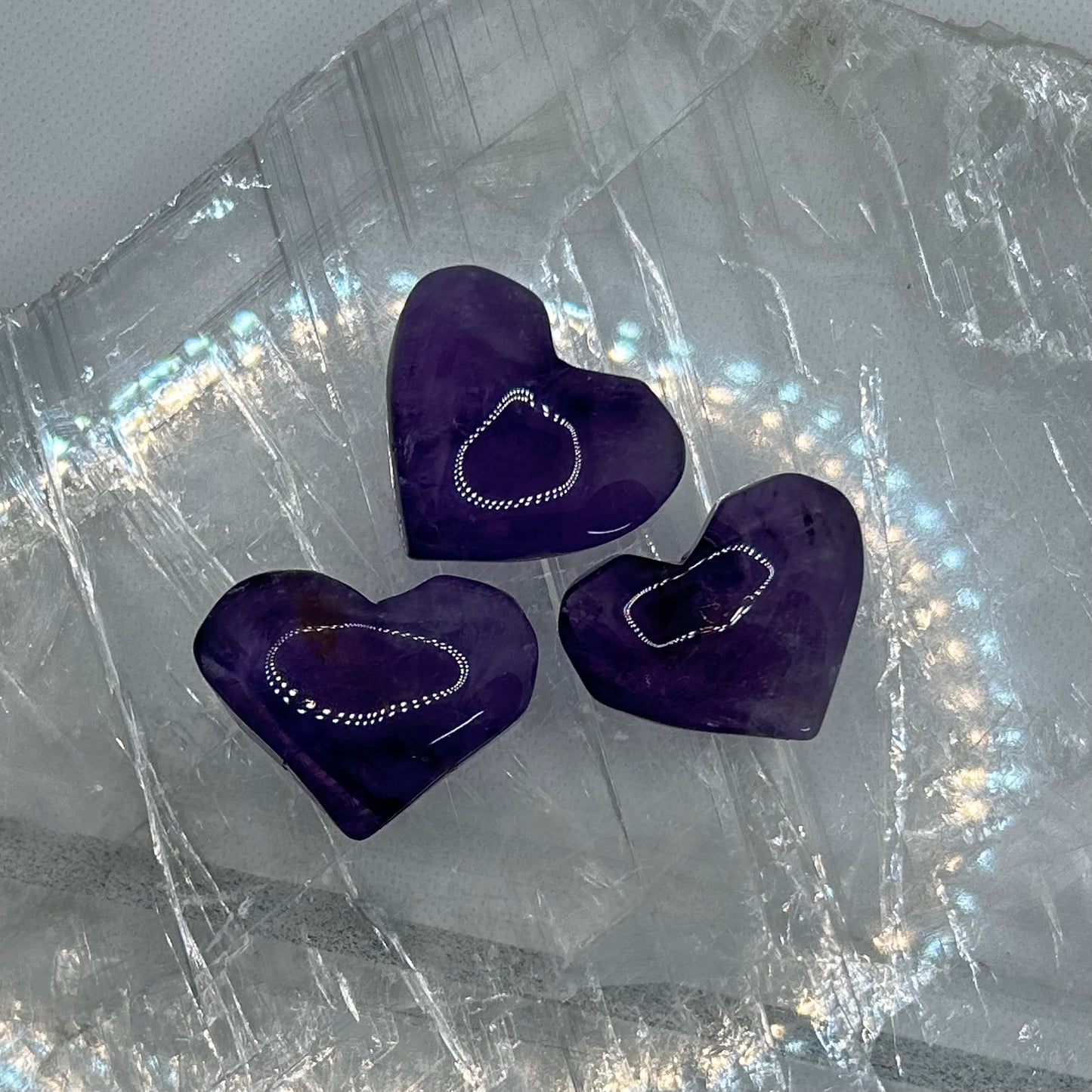 Amethyst Crystal Hearts 4cm