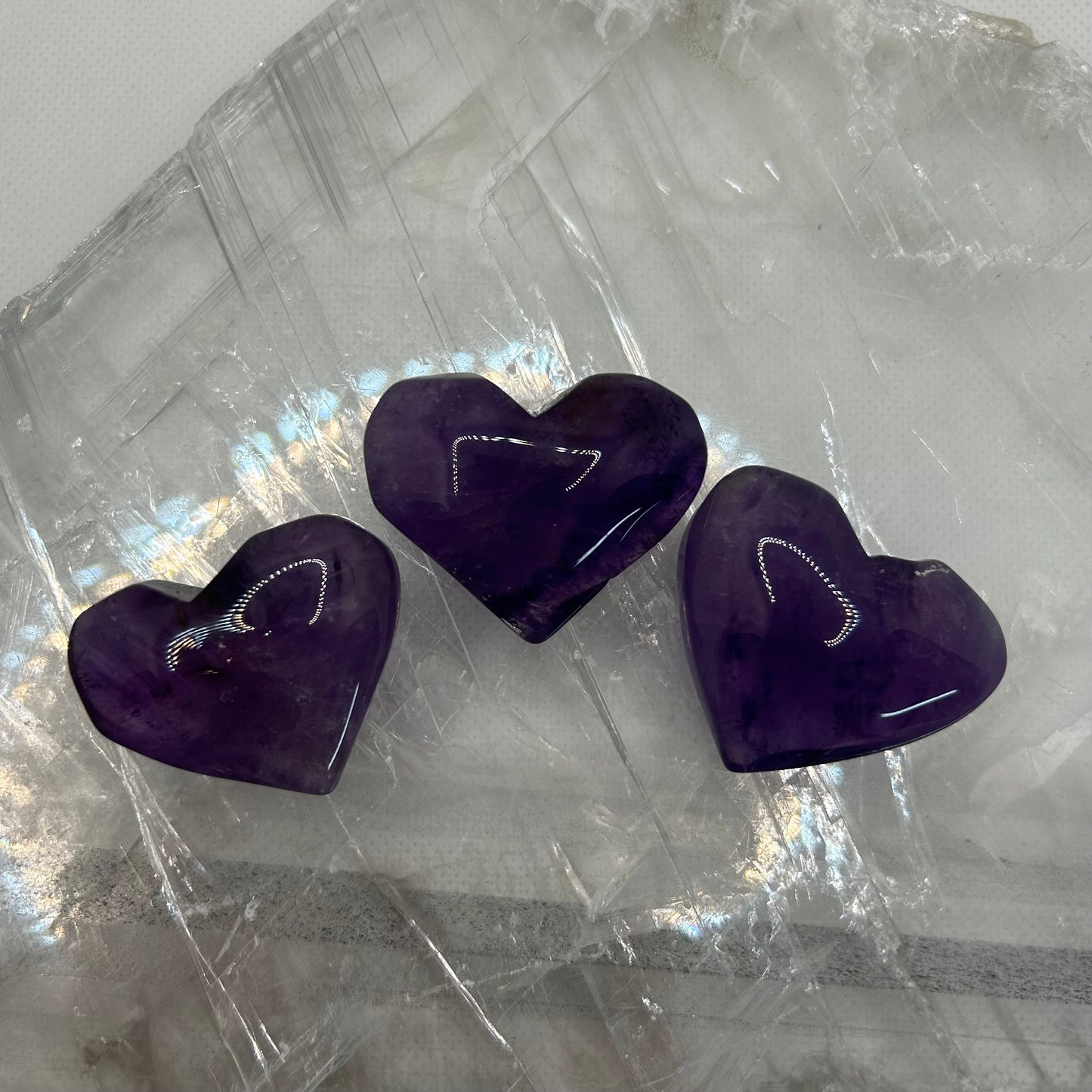 Amethyst Crystal Hearts 4cm