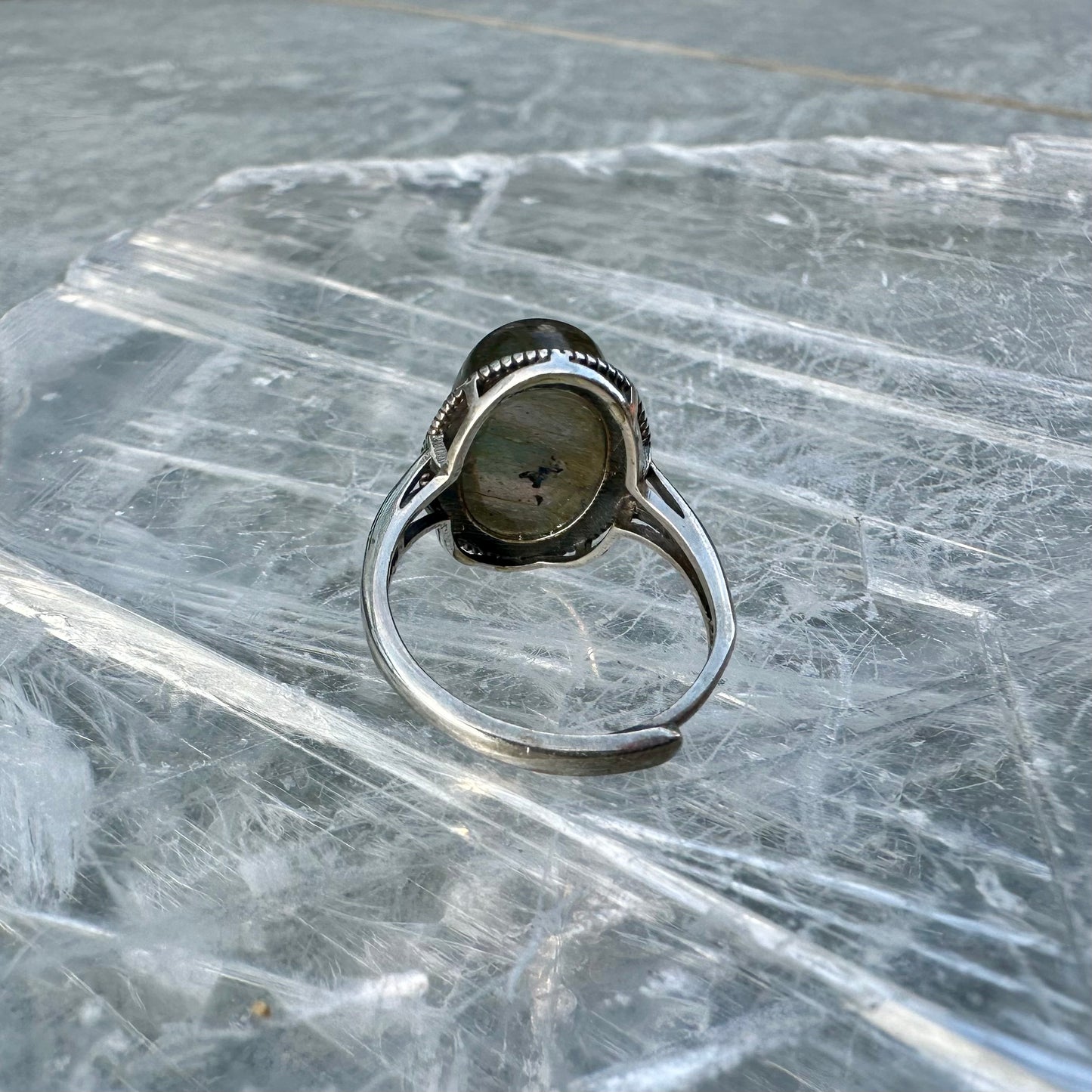 Adjustable Labradorite 925 Ring