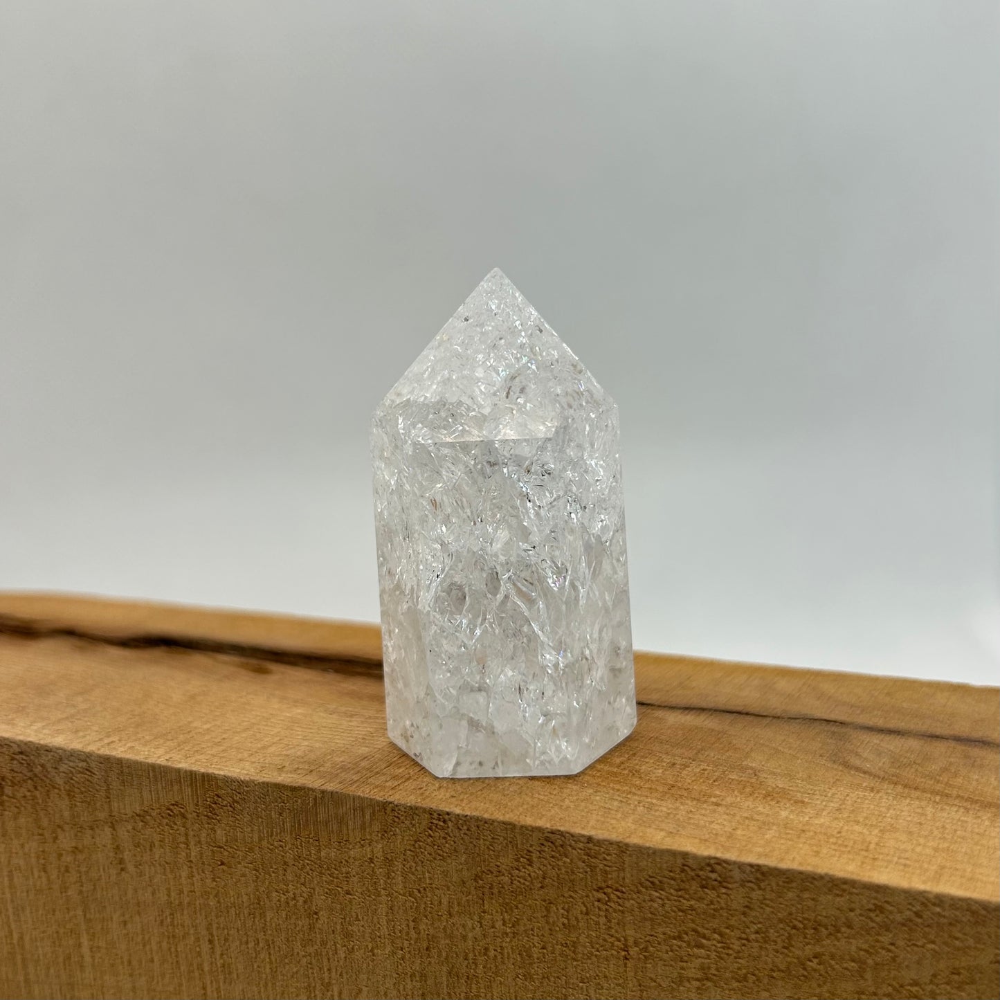 Crackled Clear Quartz Crystal Tower
