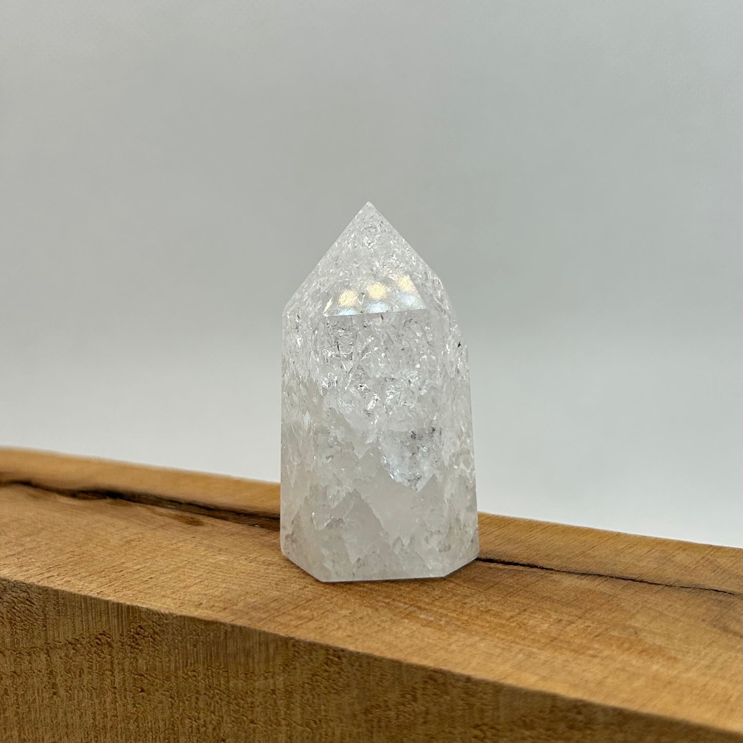 Crackled Clear Quartz Crystal Tower