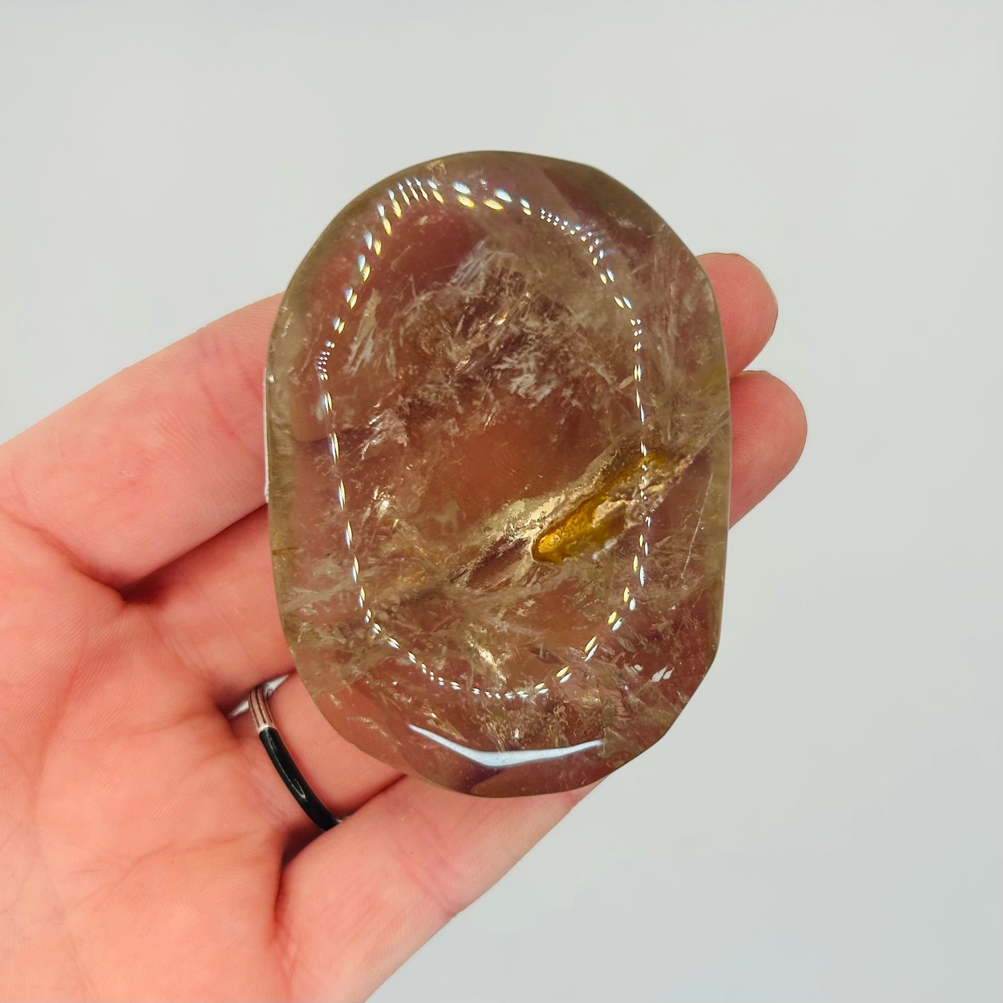 Smokey Quartz Crystal Palm Stone