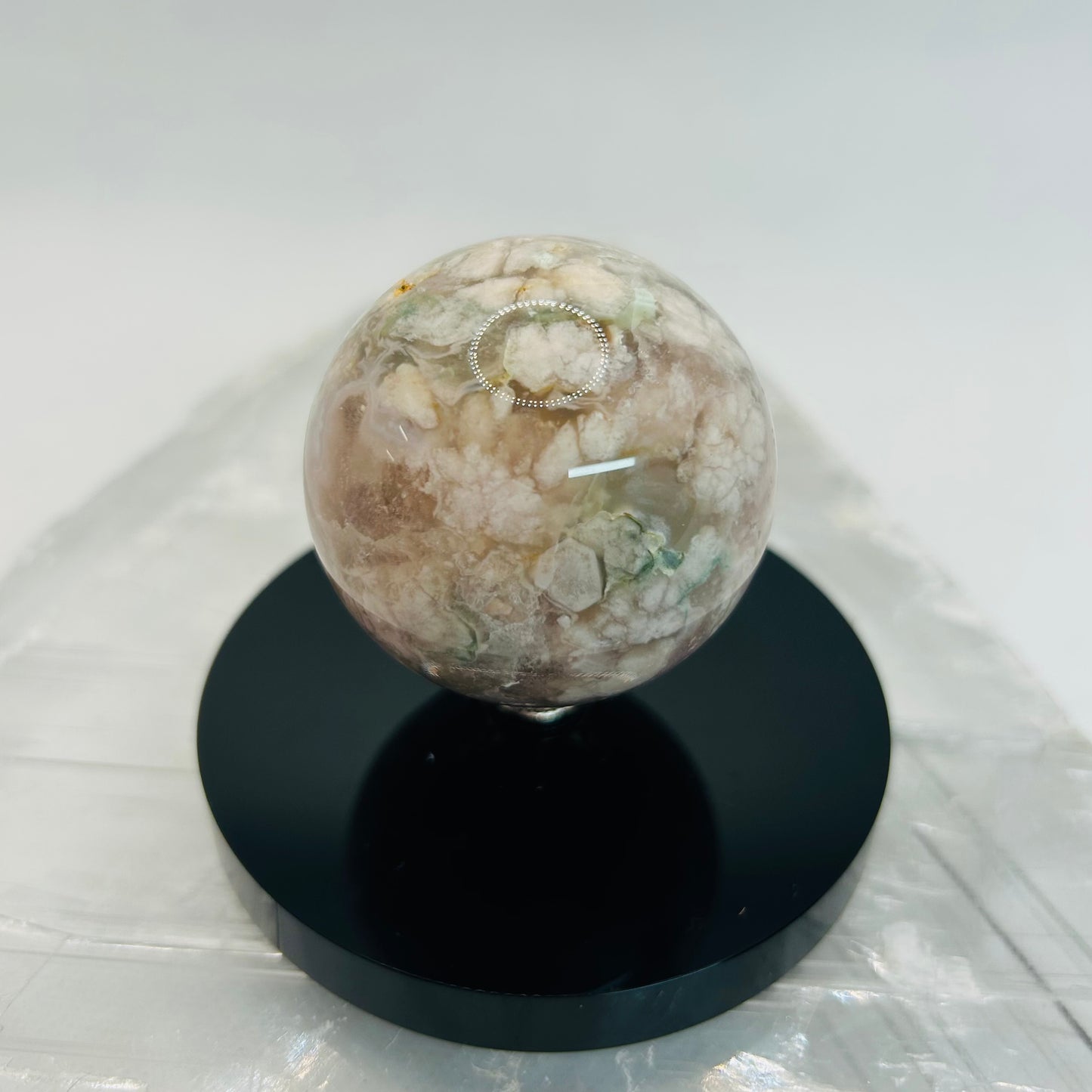 Green Flower Agate Spheres