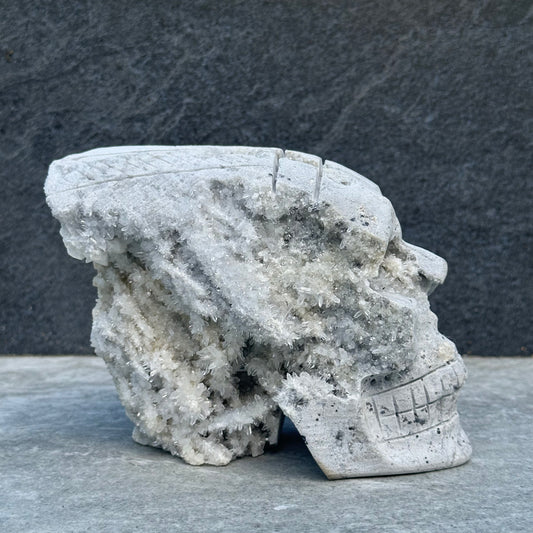 Sugar Quartz Skull Carving