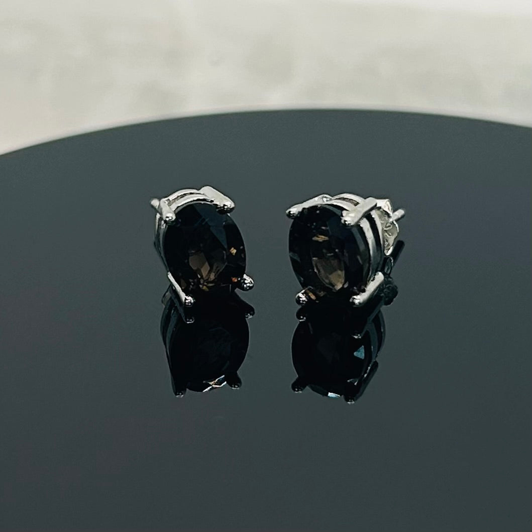 Smokey Quartz S925 Stud Earrings