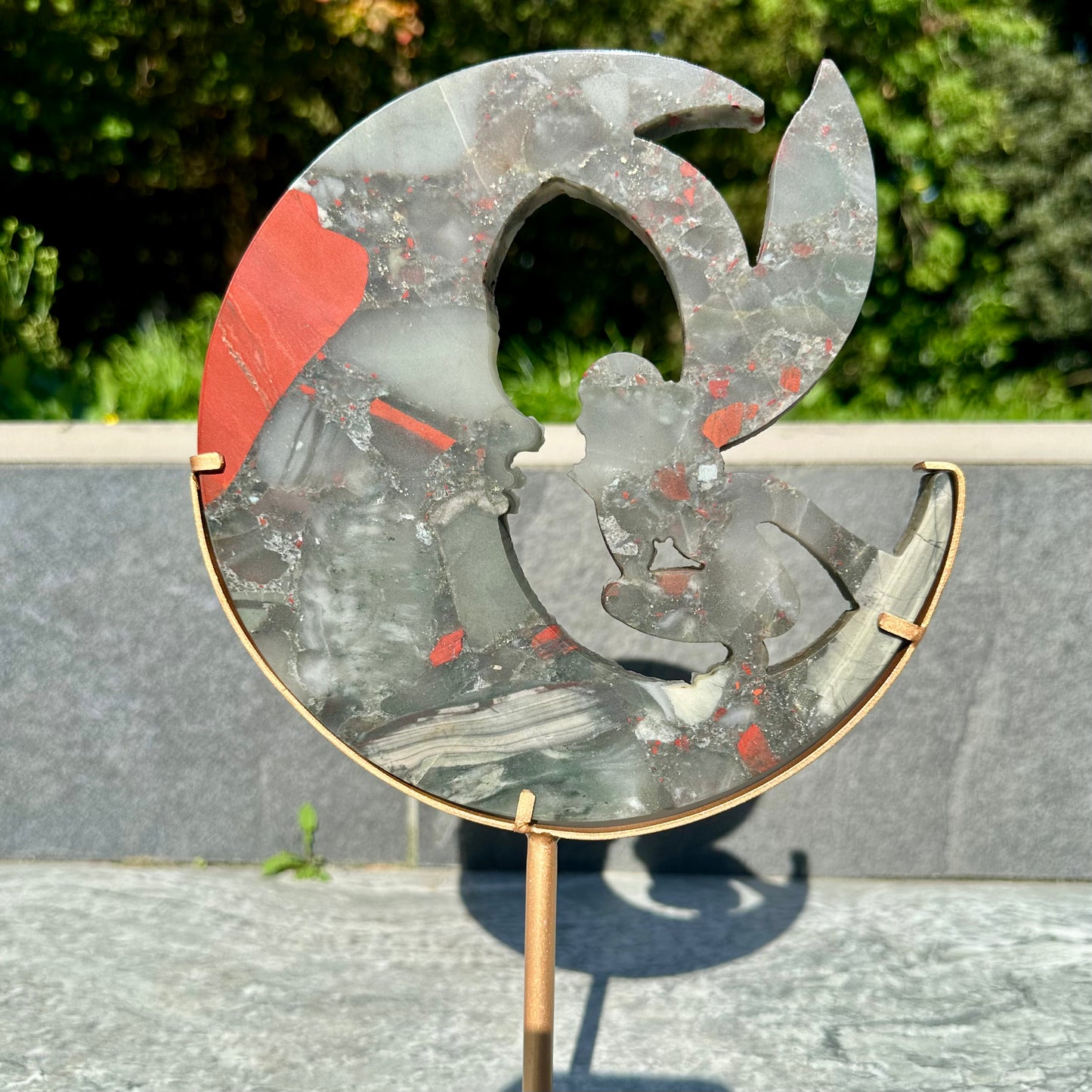 Blood Stone Fairy On Moon Carving