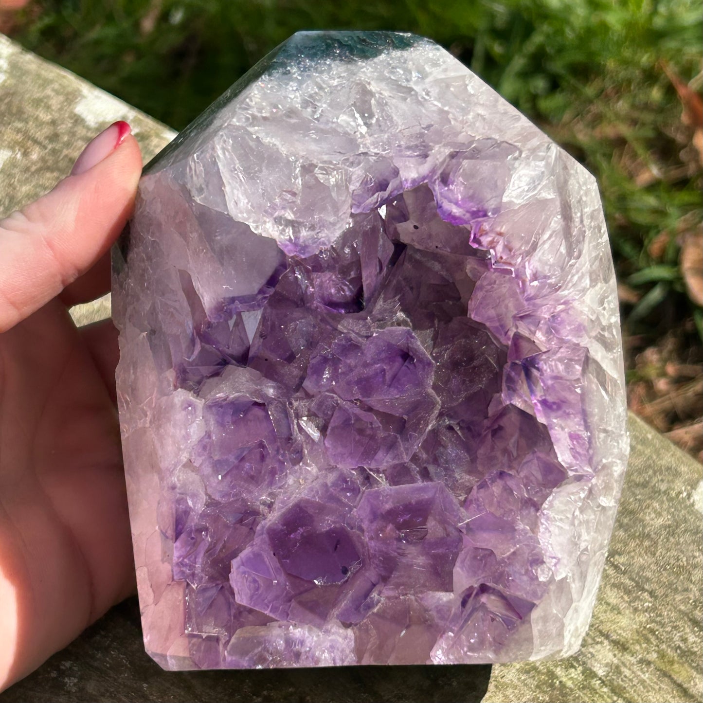 Amethyst & Moss Agate Cave