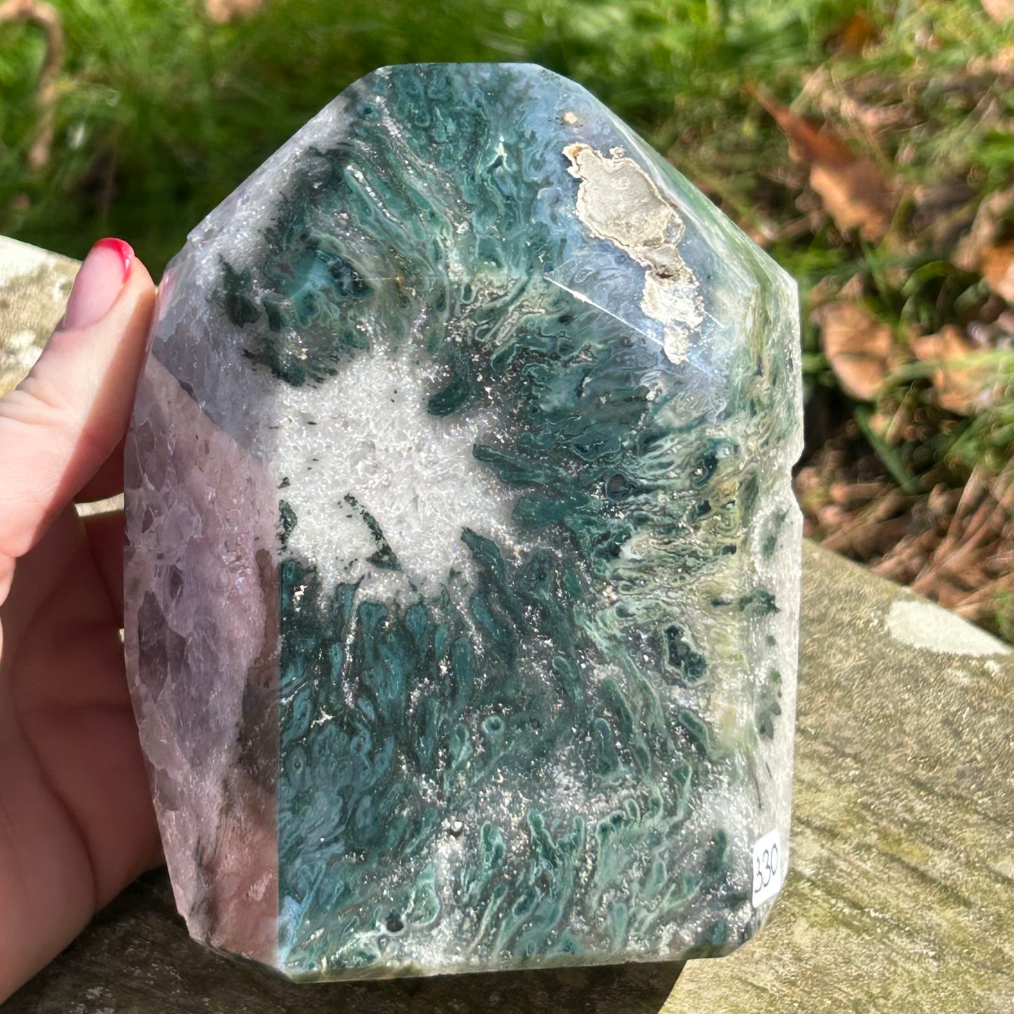 Amethyst & Moss Agate Cave
