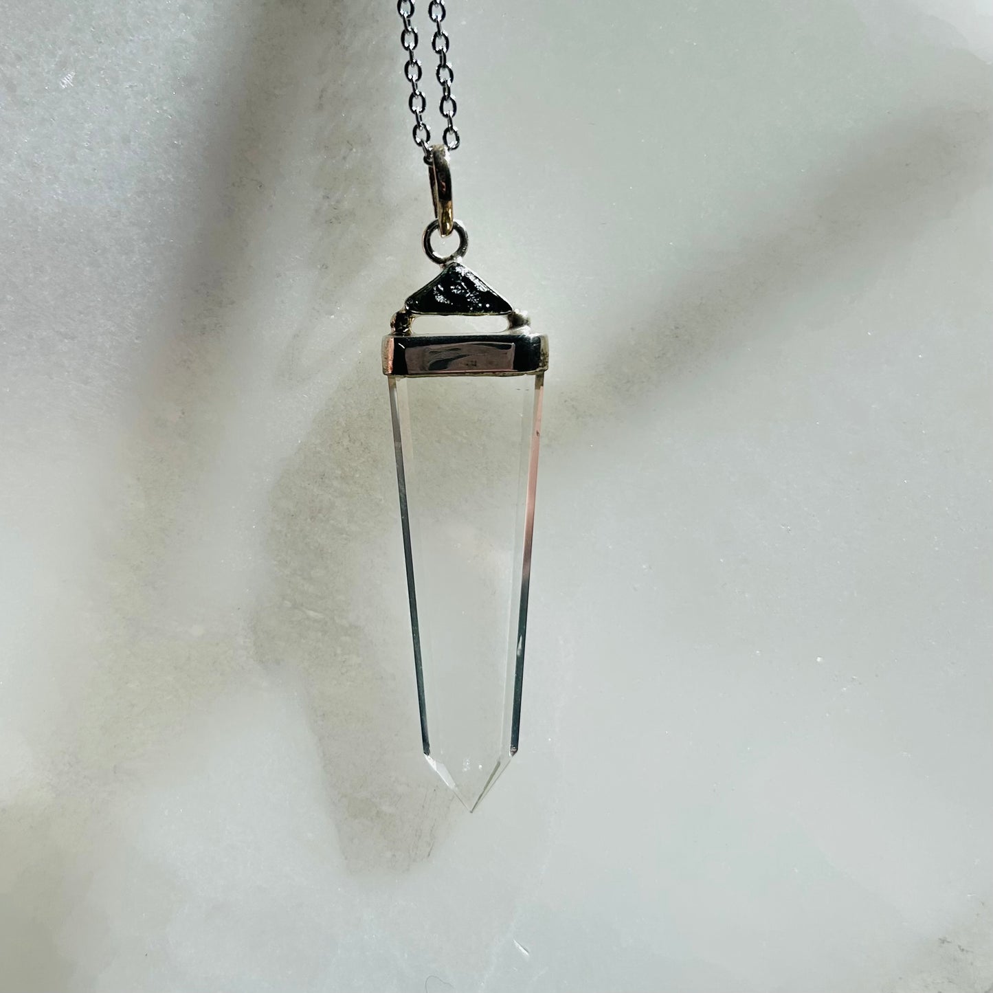 Moldavite and Quartz