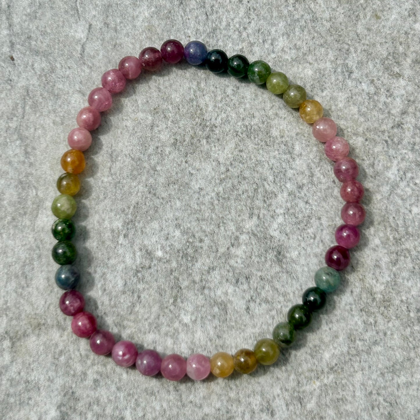 Watermelon Tourmaline 4 mm Bracelet