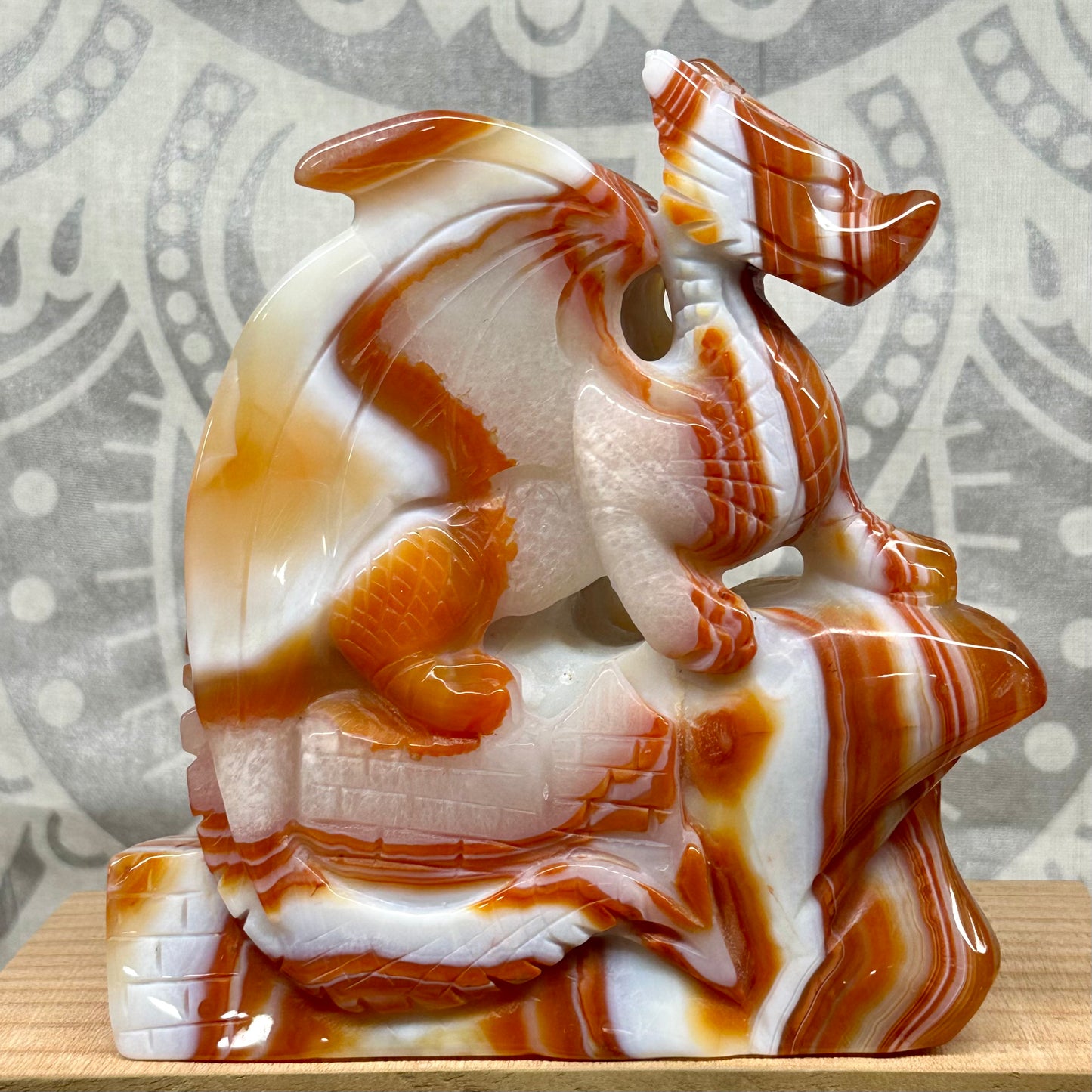 High Grade Carnelian Dragon Carving