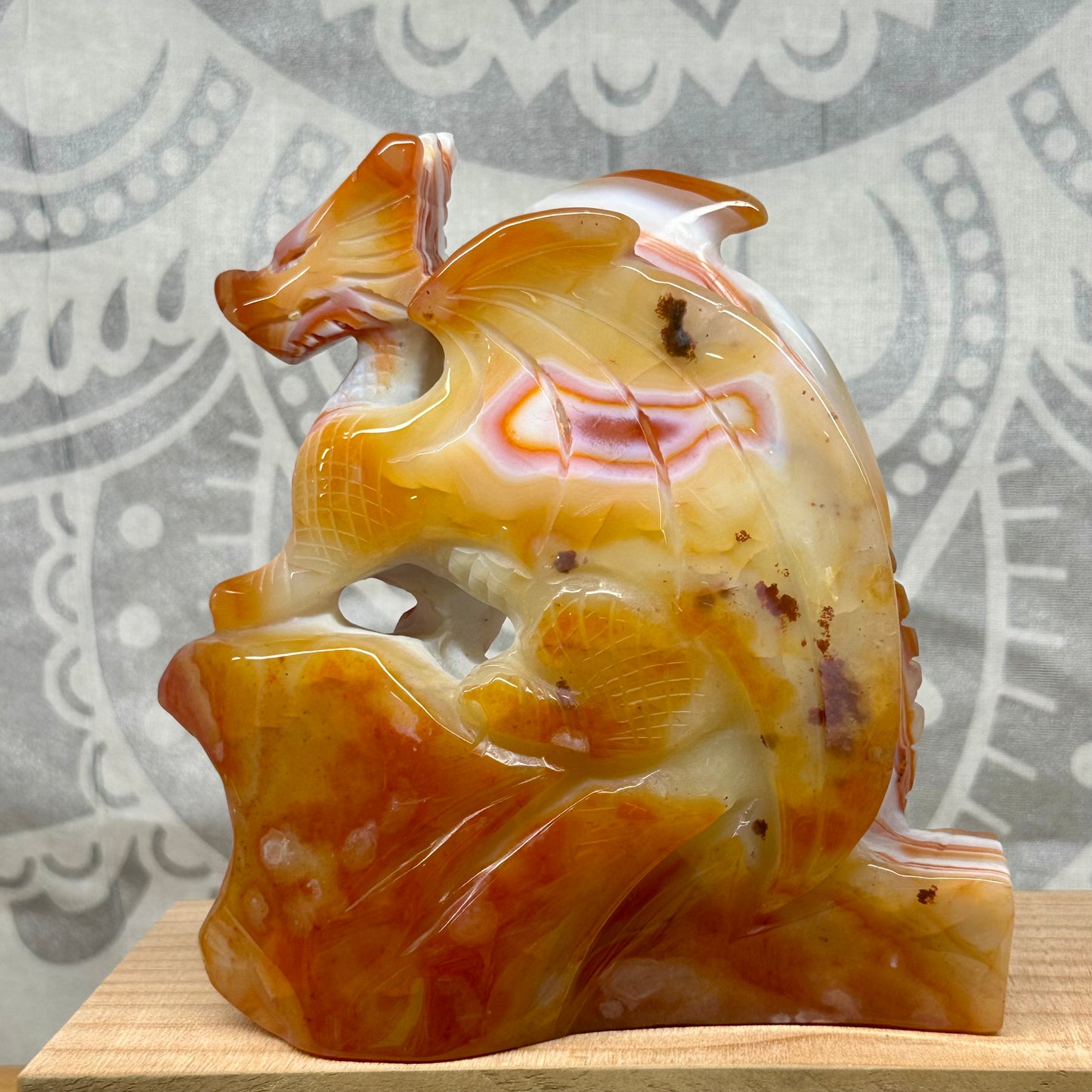 High Grade Carnelian Dragon Carving