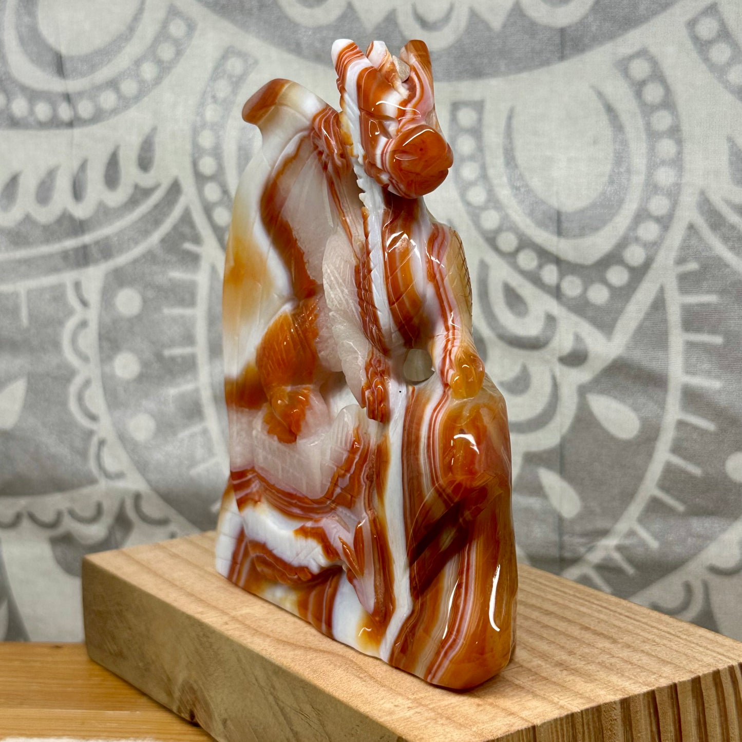 High Grade Carnelian Dragon Carving