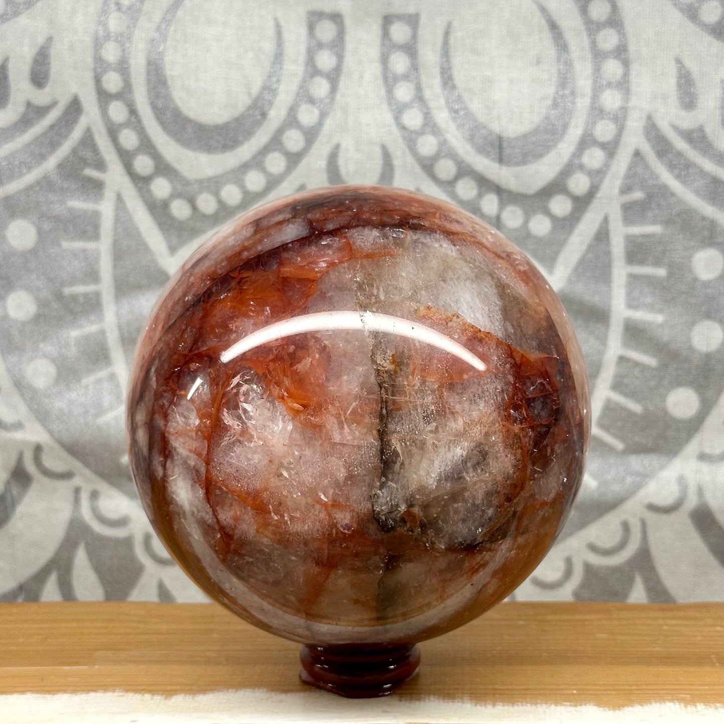 High Grade Fire Quartz Sphere
