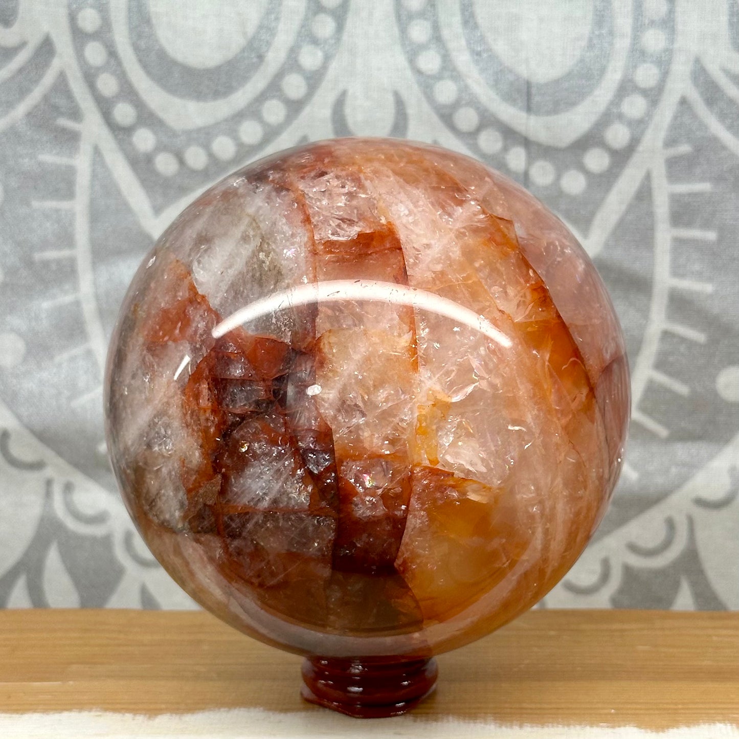 High Grade Fire Quartz Sphere
