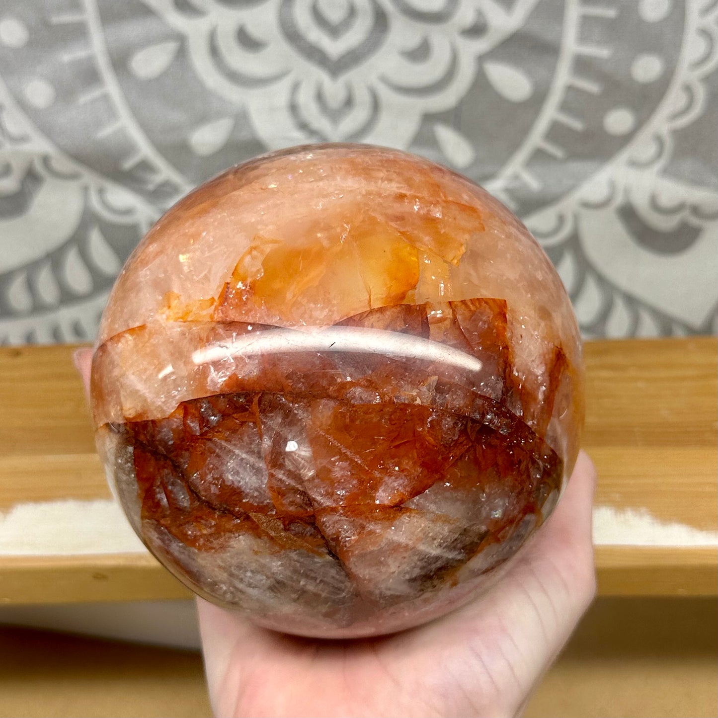 High Grade Fire Quartz Sphere