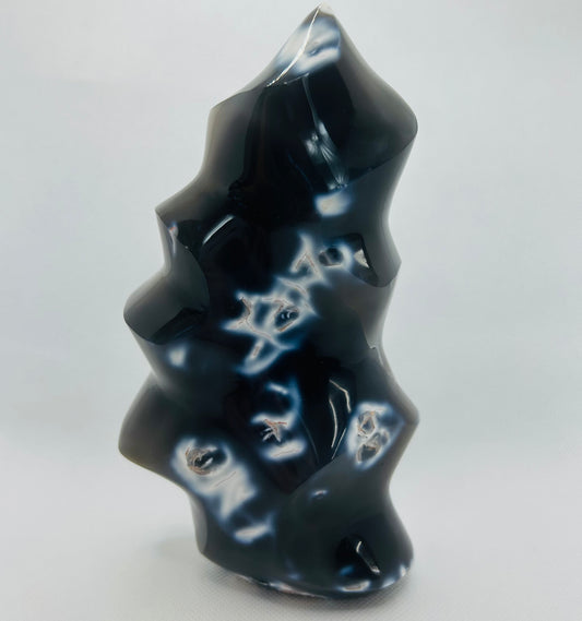 Orca Agate & Quartz Flames