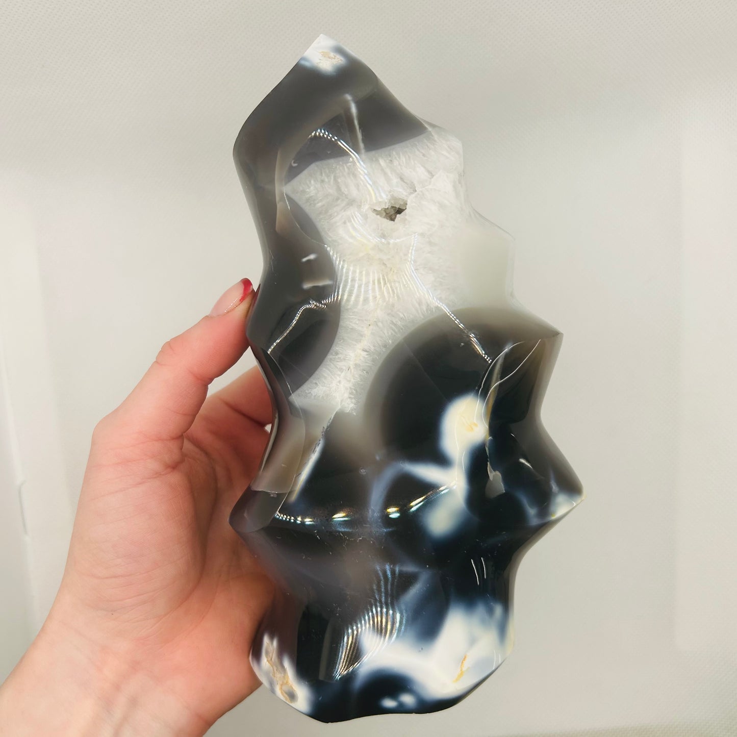 Orca Agate & Quartz Flames