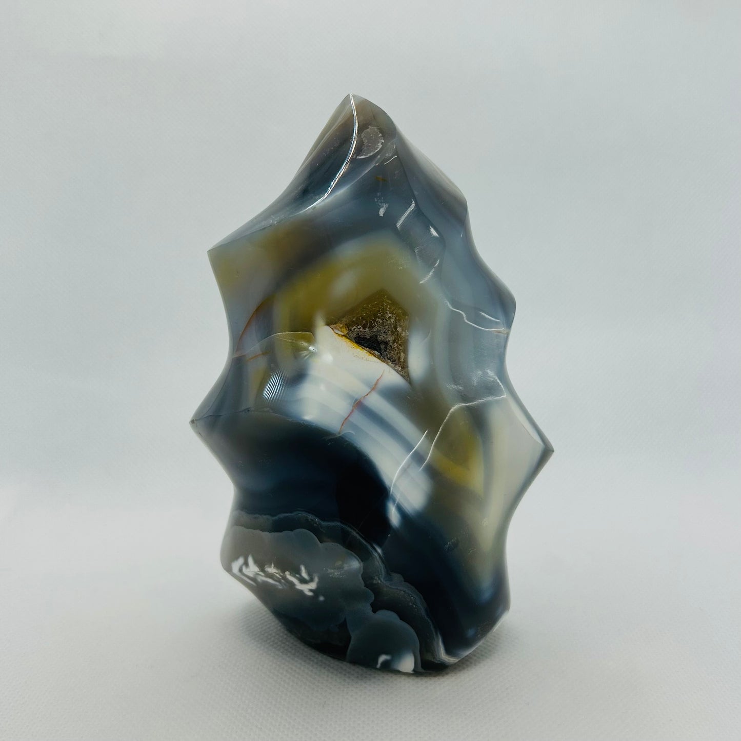 Orca Agate & Quartz Flames