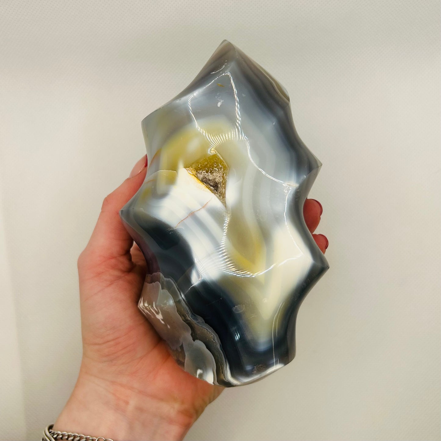 Orca Agate & Quartz Flames