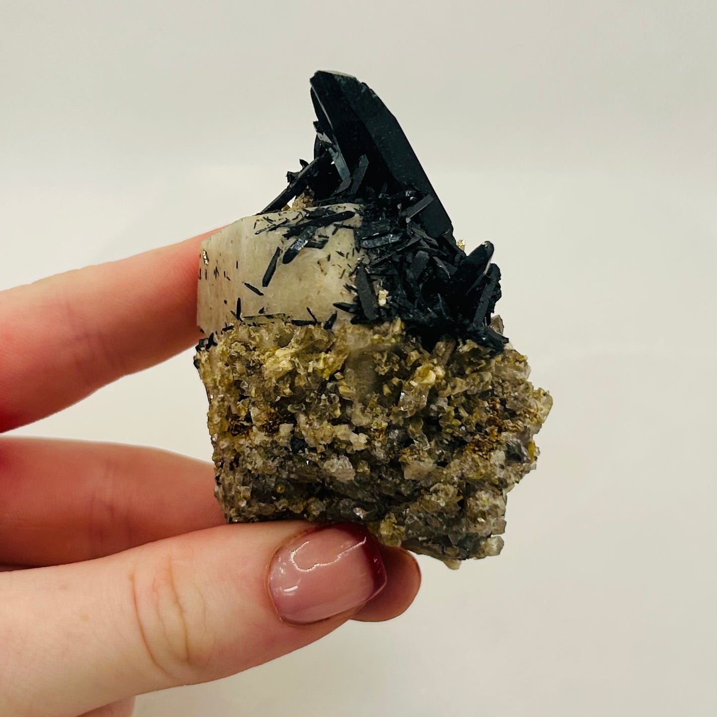 Raw Smokey Quartz & Green Tourmaline