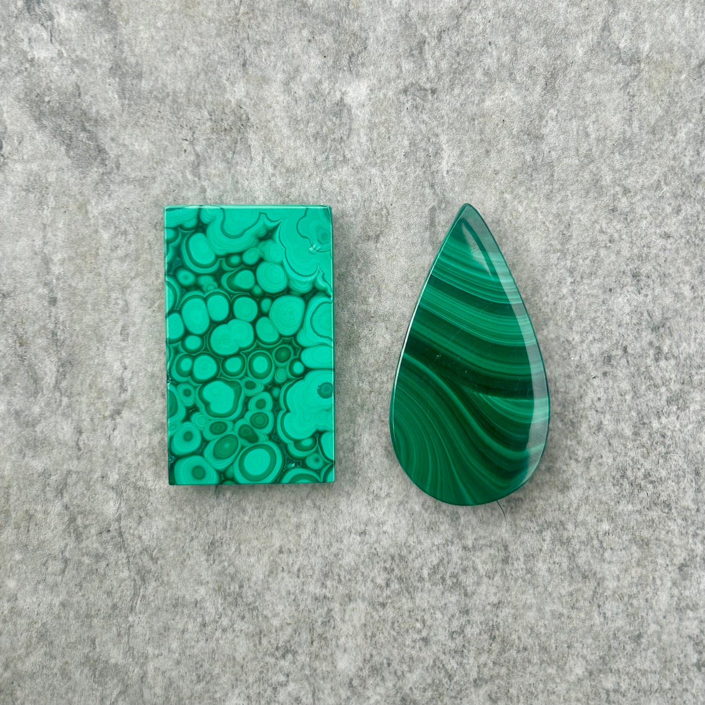 Malachite Teardrop & Rectangle