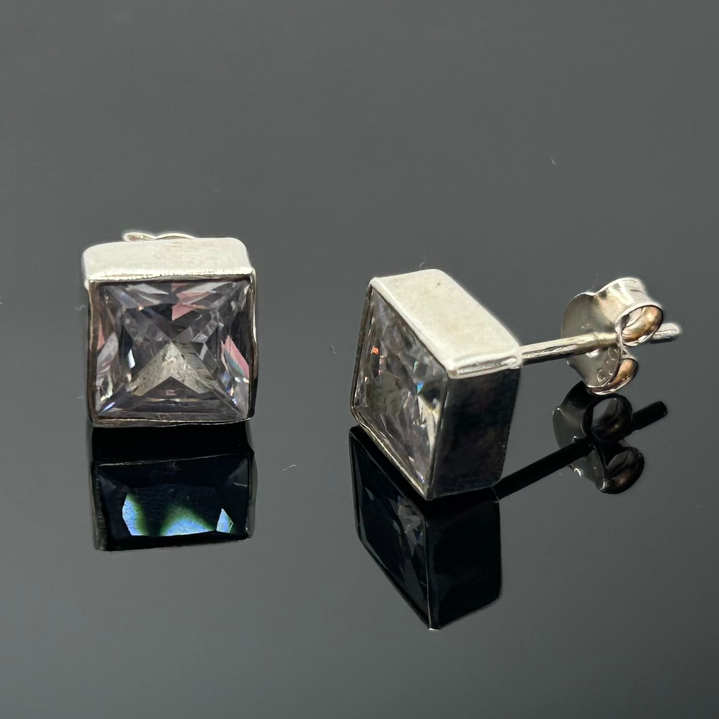 Topaz Faceted Stud Earrings