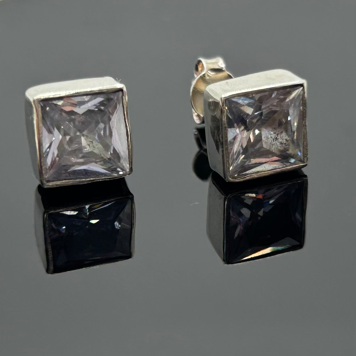 Topaz Faceted Stud Earrings