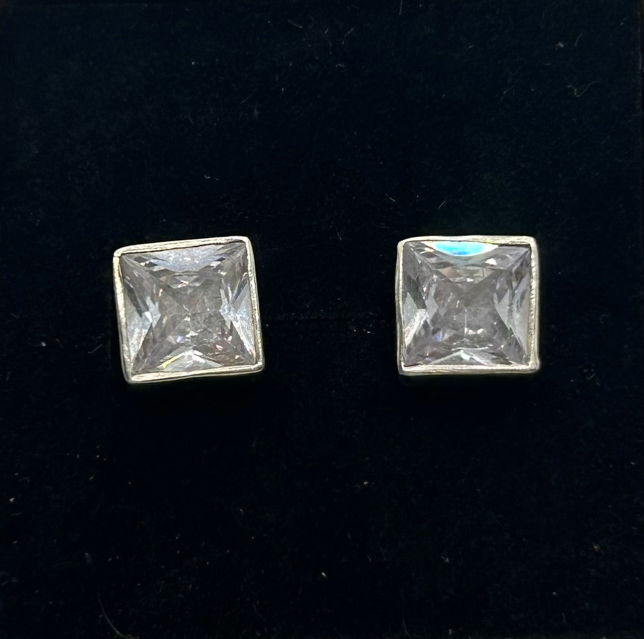 Topaz Faceted Stud Earrings