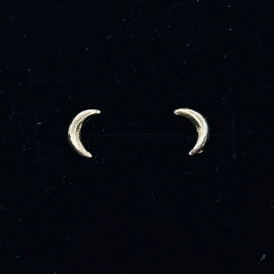 S925 Moon Stud Earrings
