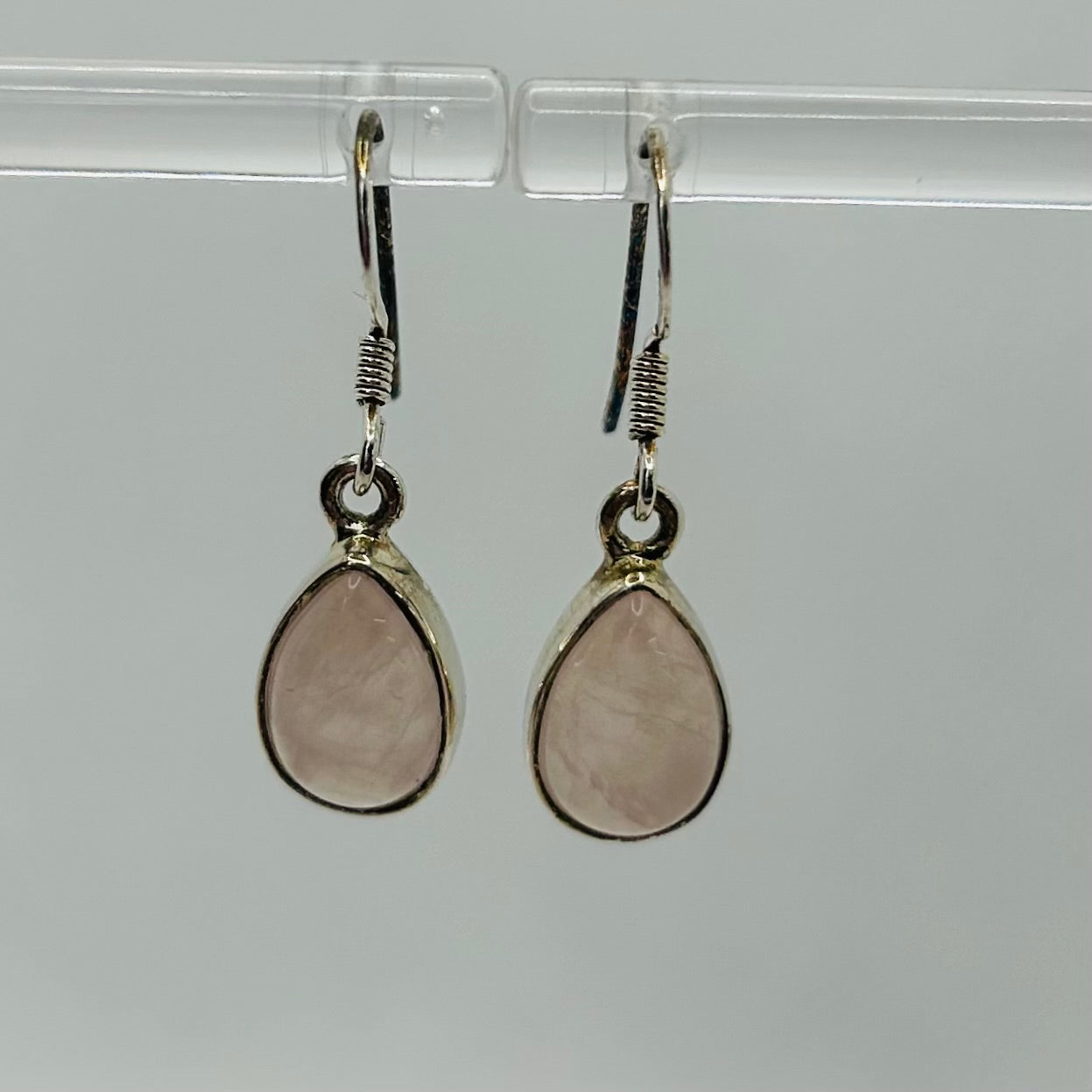 Rose Quartz Teardrop Hanging Earrings