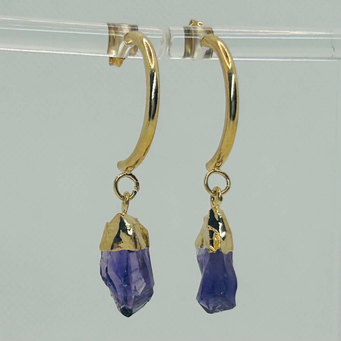 Amethyst Gold Plated Earrings