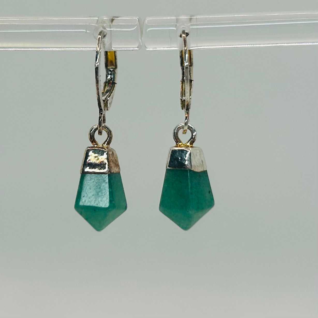 Green Aventurine Gold Plated Earrings