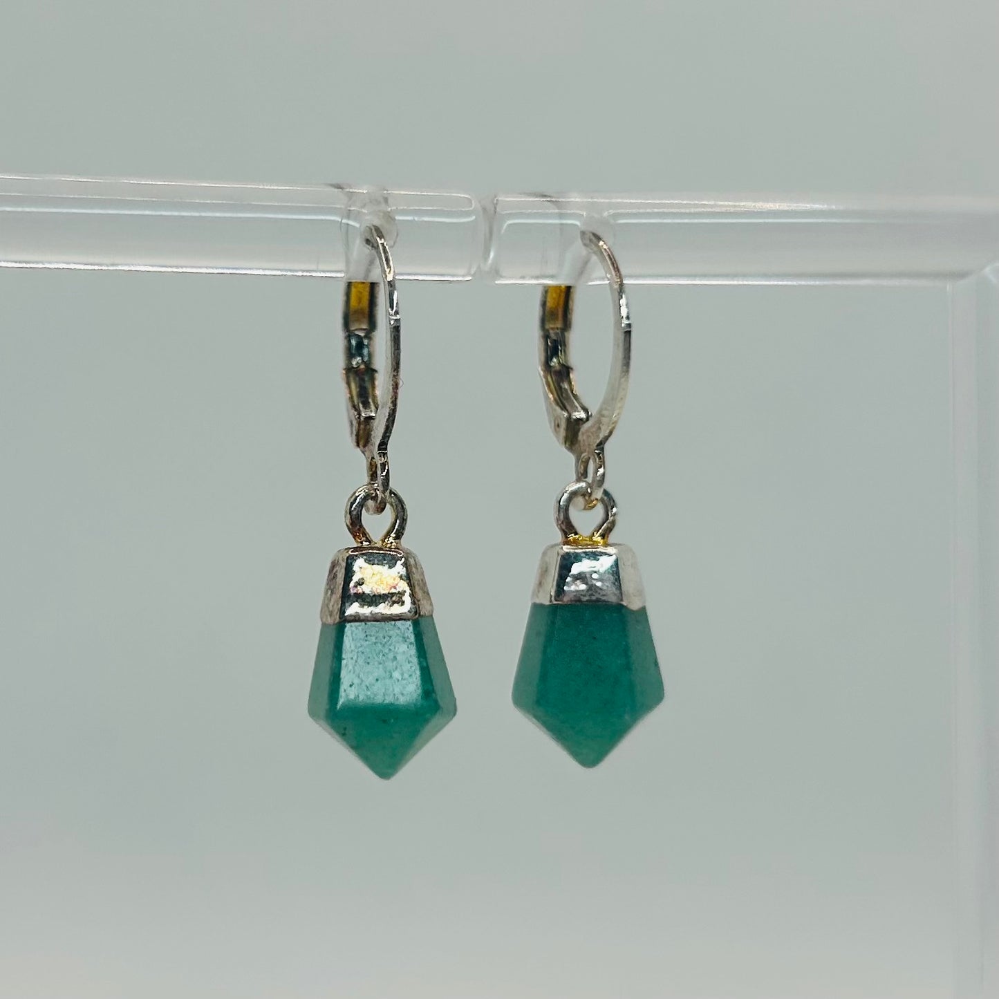 Green Aventurine Gold Plated Earrings